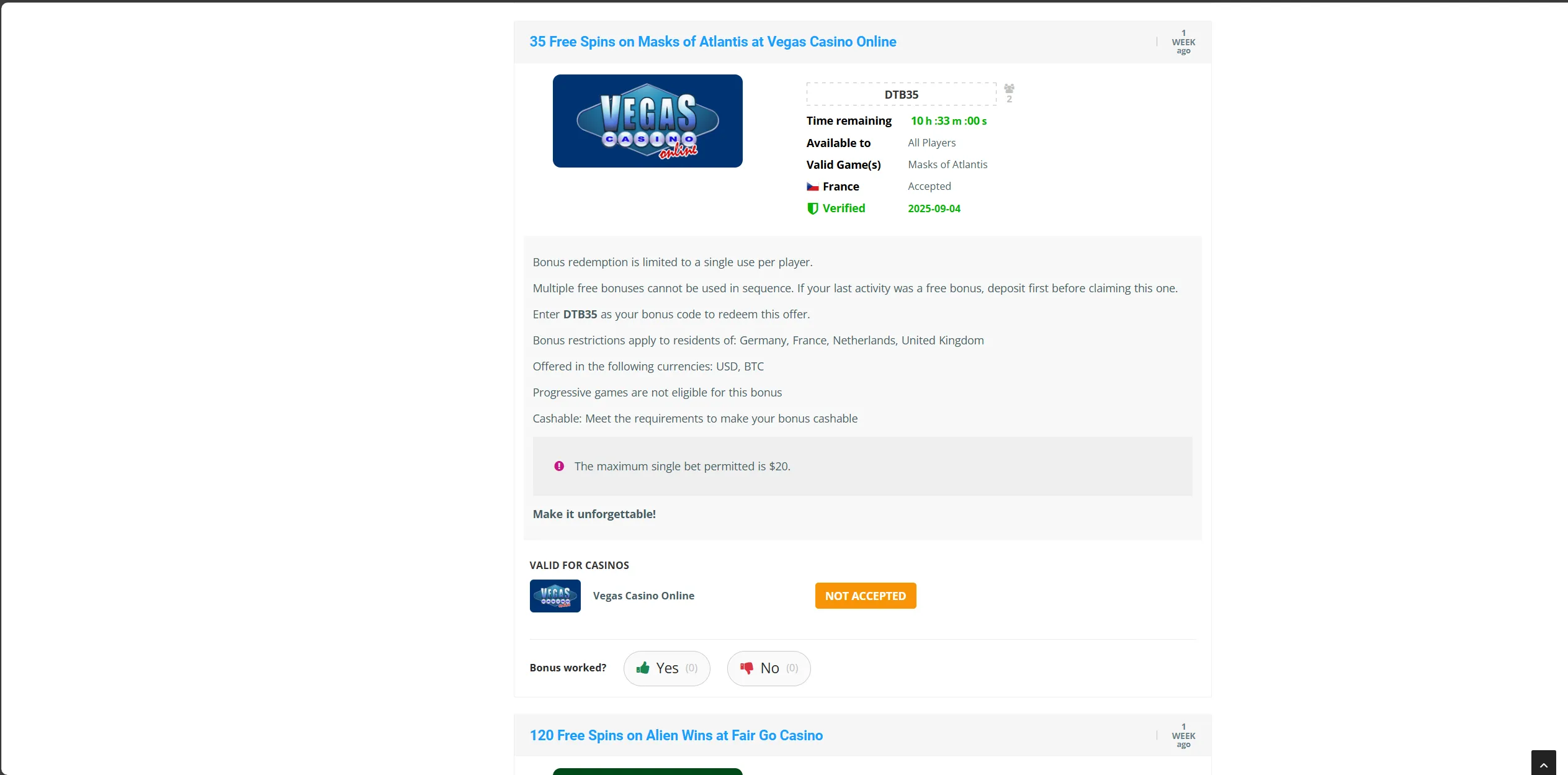 Screenshot of Nodepositfriend.com - Latest Czech Casino Bonus Codes 